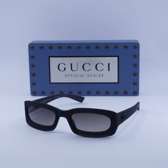 Gucci GG1786S 001 Rectangle Sunglasses - Dark Grey Opal/Grey - Picture 5 of 11